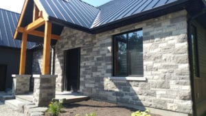 Building stone on the exterior of a home