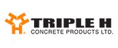 Triple H Concrete Products Ltd. logo with an orange gear icon next to the text